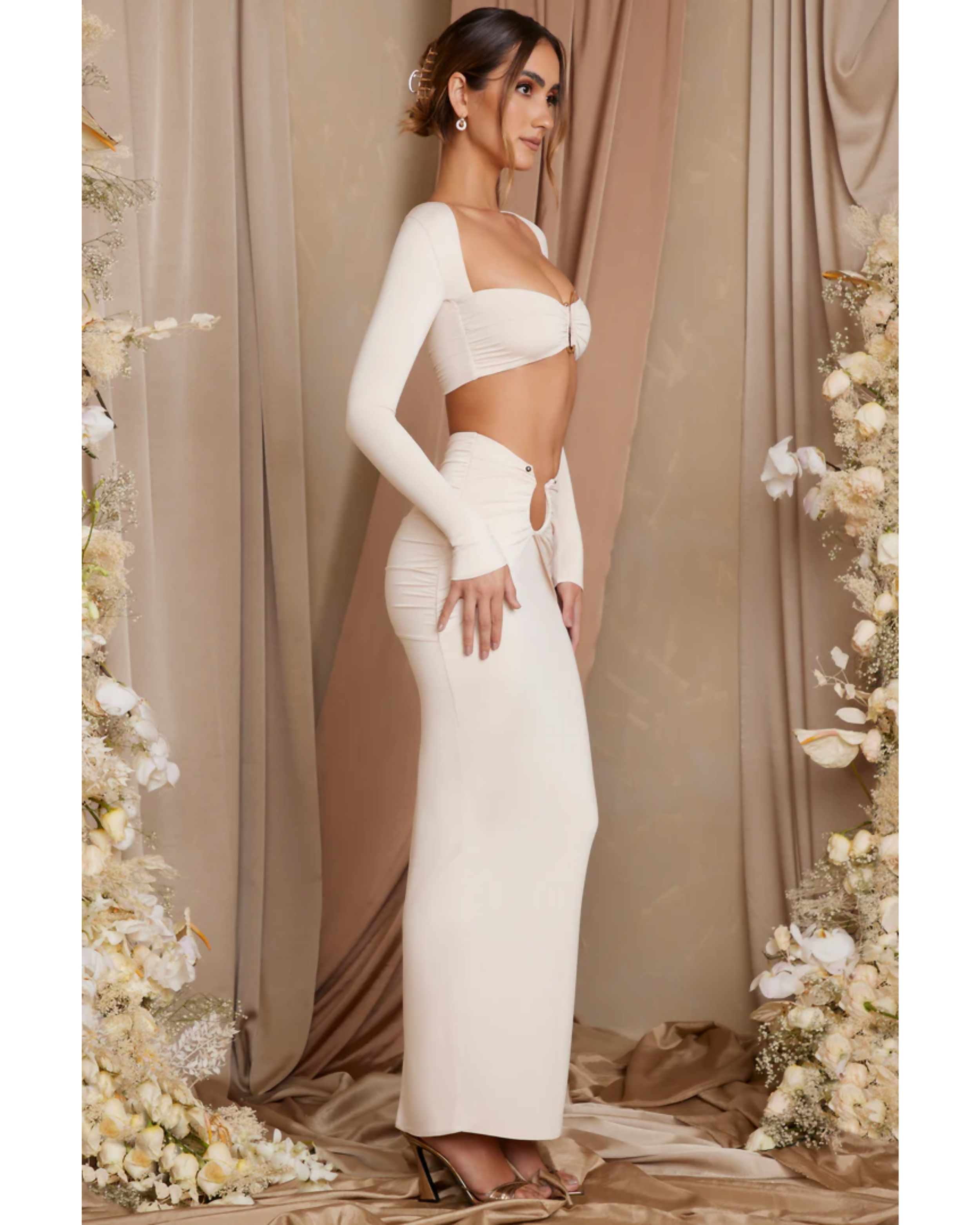 Tiani Asymmetric Draped Maxi Skirt - Endless - UAE Rental and Resale for Women's Fashion