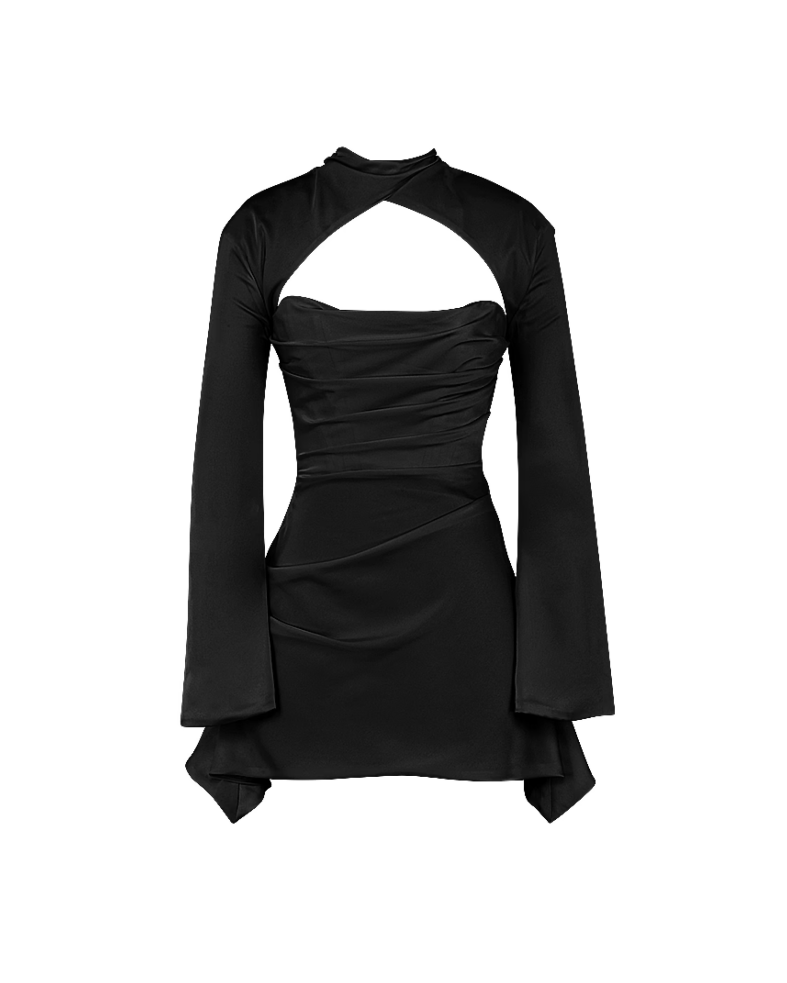 Toira Black Draped Corset Dress - Endless - UAE Rental and Resale for Women's Fashion