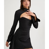 Toira Black Draped Corset Dress - Endless - UAE Rental and Resale for Women's Fashion
