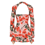 Toira Rose Print Draped Corset Dress - Endless - UAE Rental and Resale for Women's Fashion
