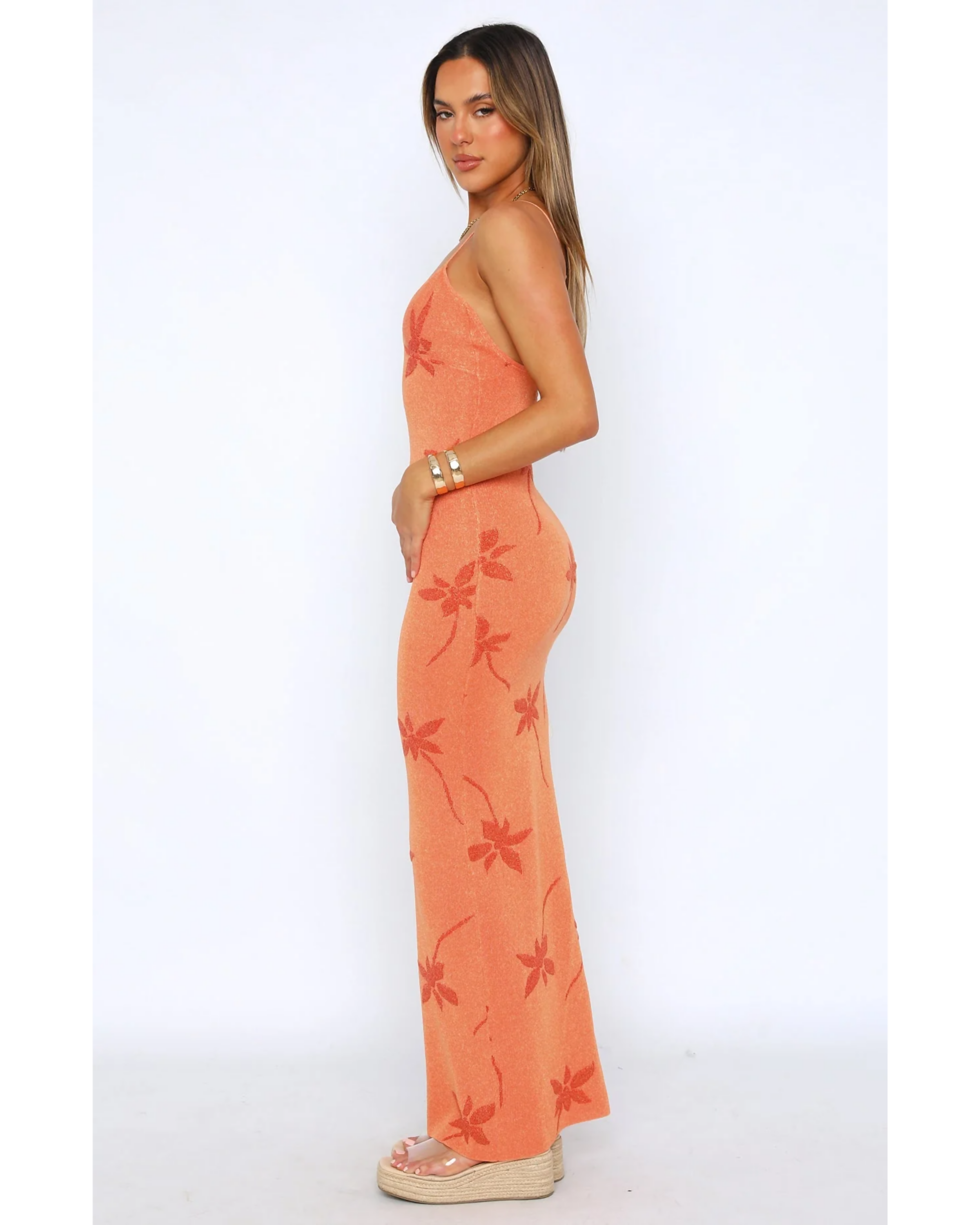 Trust Issues Maxi Dress Orange - Endless - UAE Rental and Resale for Women's Fashion
