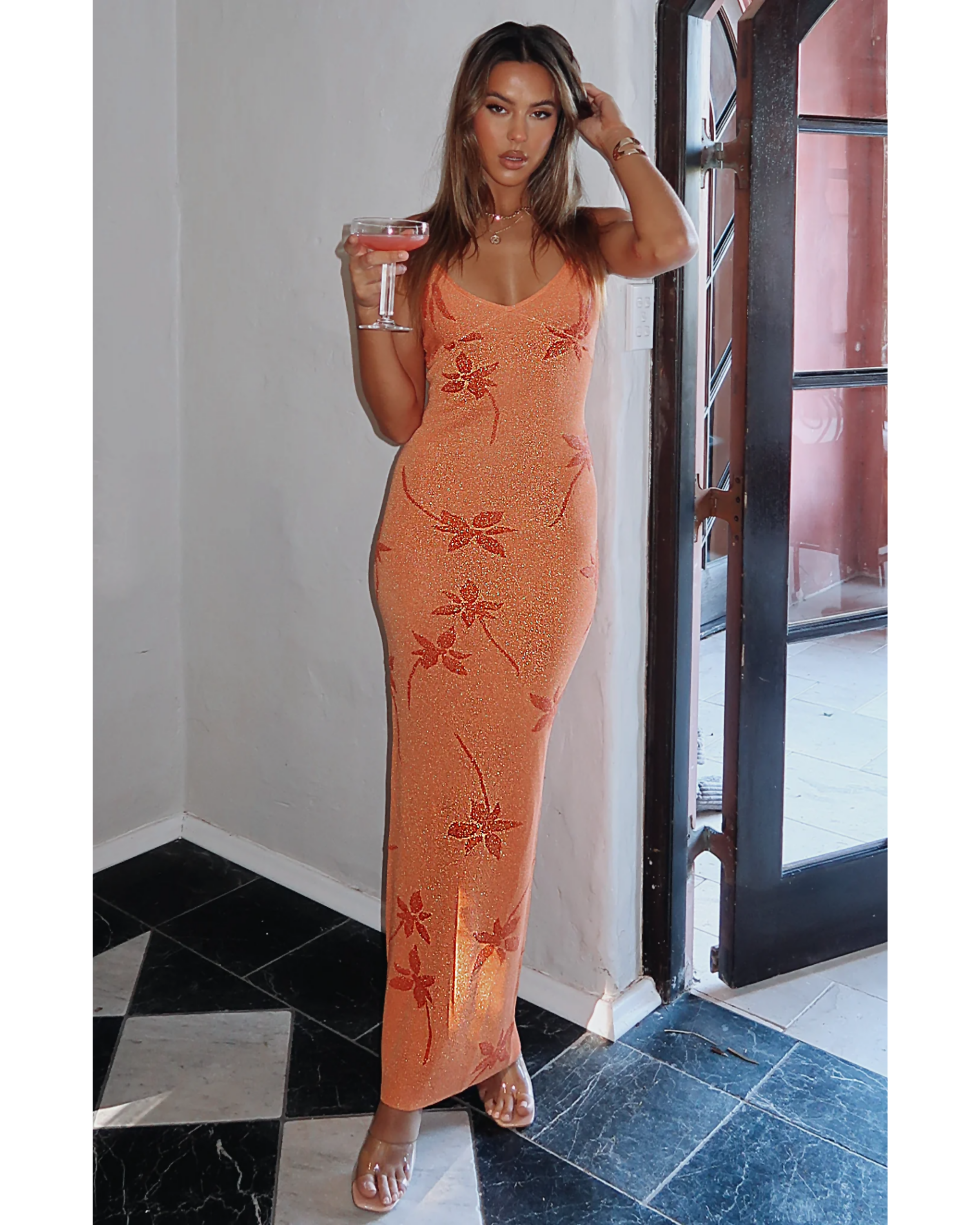 Trust Issues Maxi Dress Orange - Endless - UAE Rental and Resale for Women's Fashion