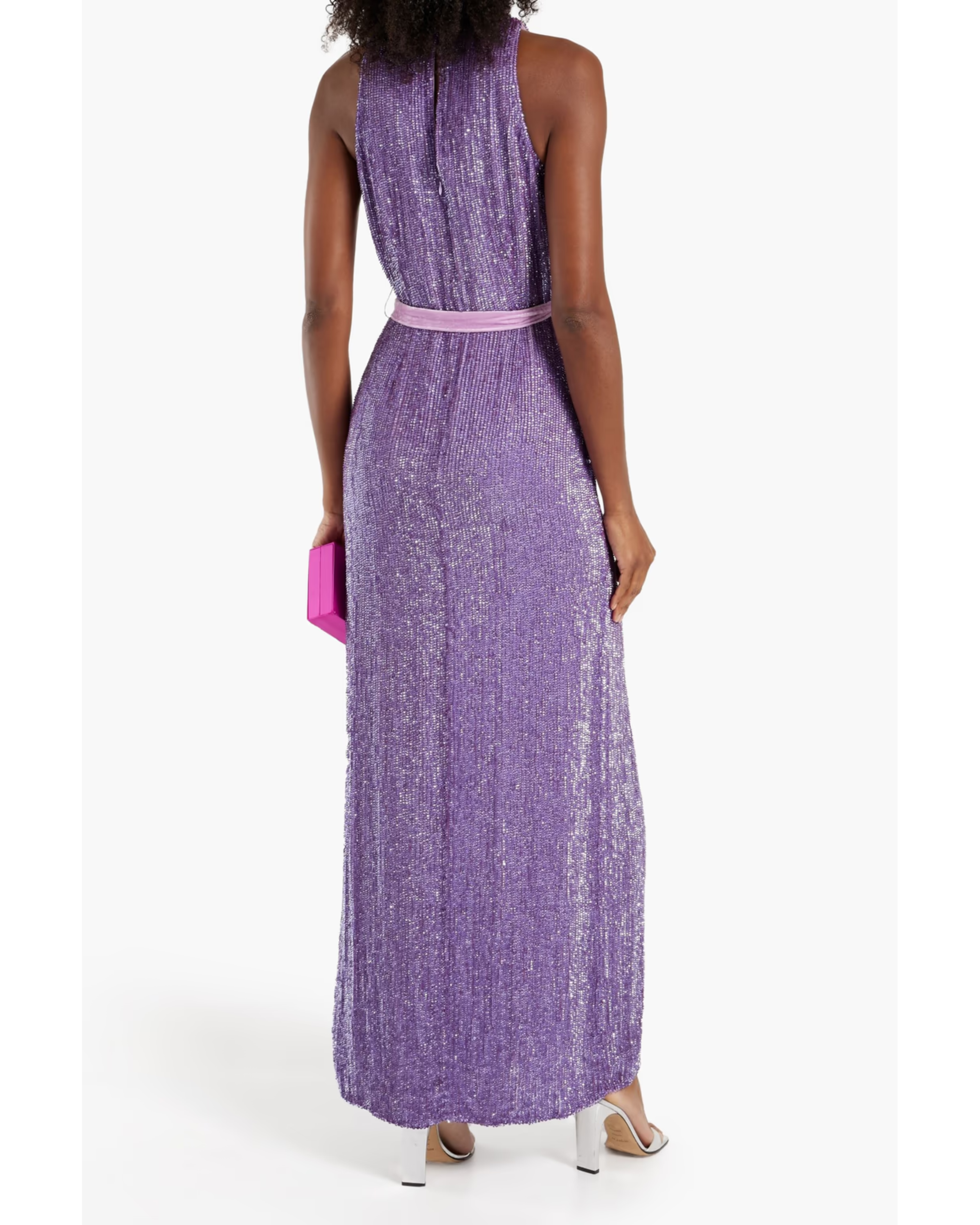 Tzilly Belted Sequined Chiffon Maxi Dress - Endless - UAE Rental and Resale for Women's Fashion
