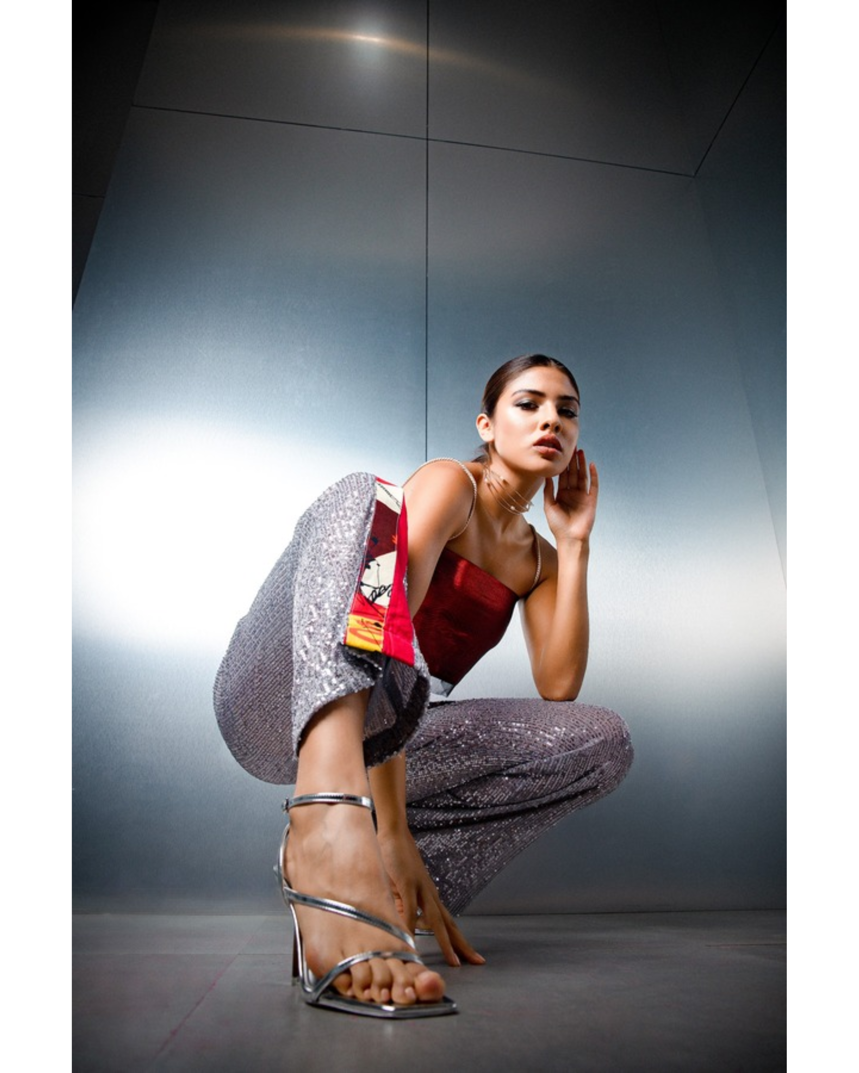 Ubicko Stripped Sequin Pants - Endless - UAE Rental and Resale for Women's Fashion
