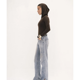 Urban Drape Hooded Long-Sleeve Top - Endless - UAE Rental and Resale for Women's Fashion