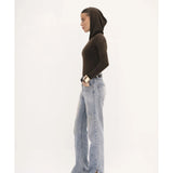 Urban Drape Hooded Long-Sleeve Top - Endless - UAE Rental and Resale for Women's Fashion