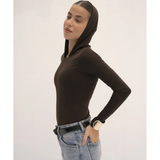 Urban Drape Hooded Long-Sleeve Top - Endless - UAE Rental and Resale for Women's Fashion