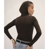 Urban Drape Hooded Long-Sleeve Top - Endless - UAE Rental and Resale for Women's Fashion