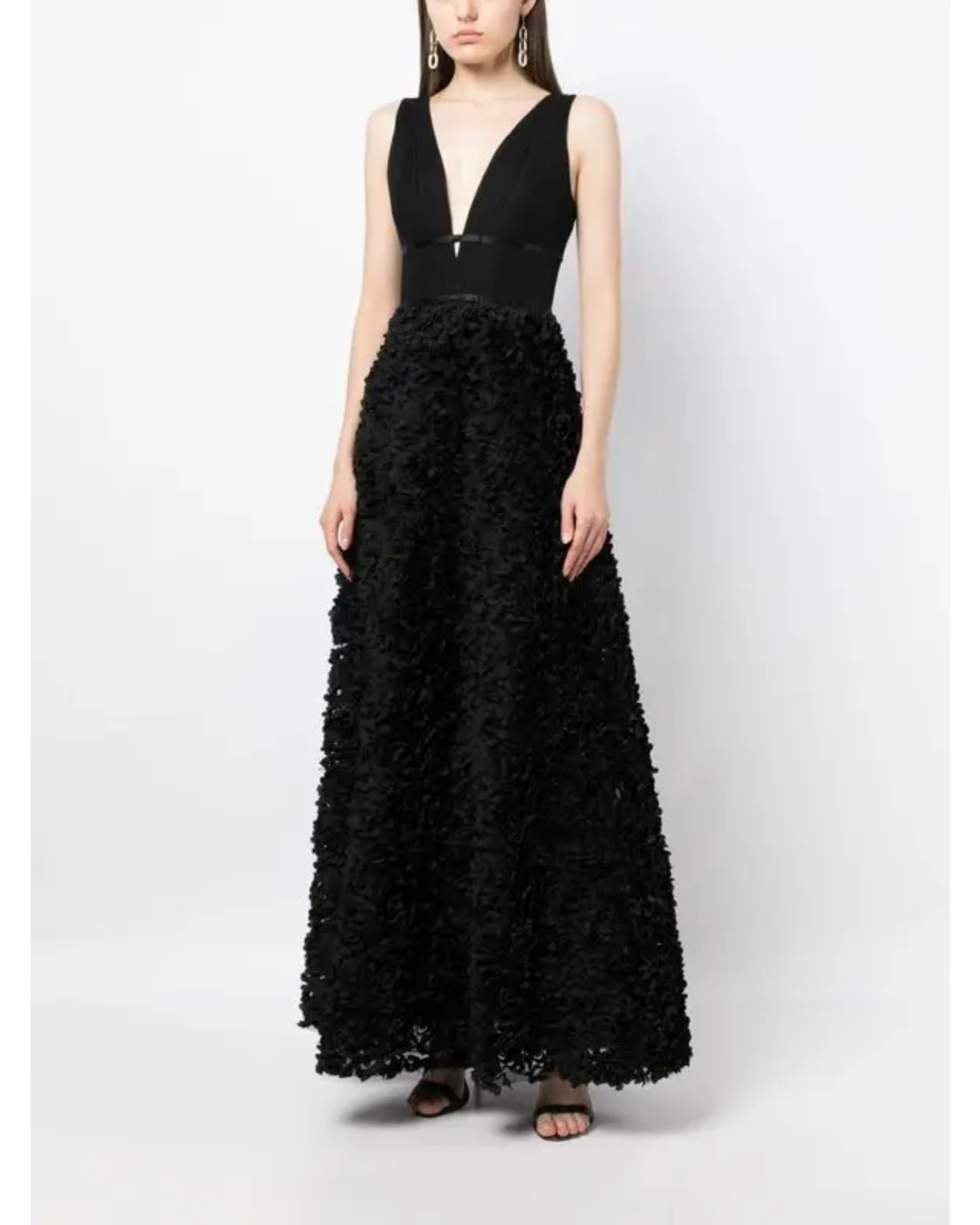 V-neck Embroidered Maxi Dress - Endless - UAE Rental and Resale for Women's Fashion