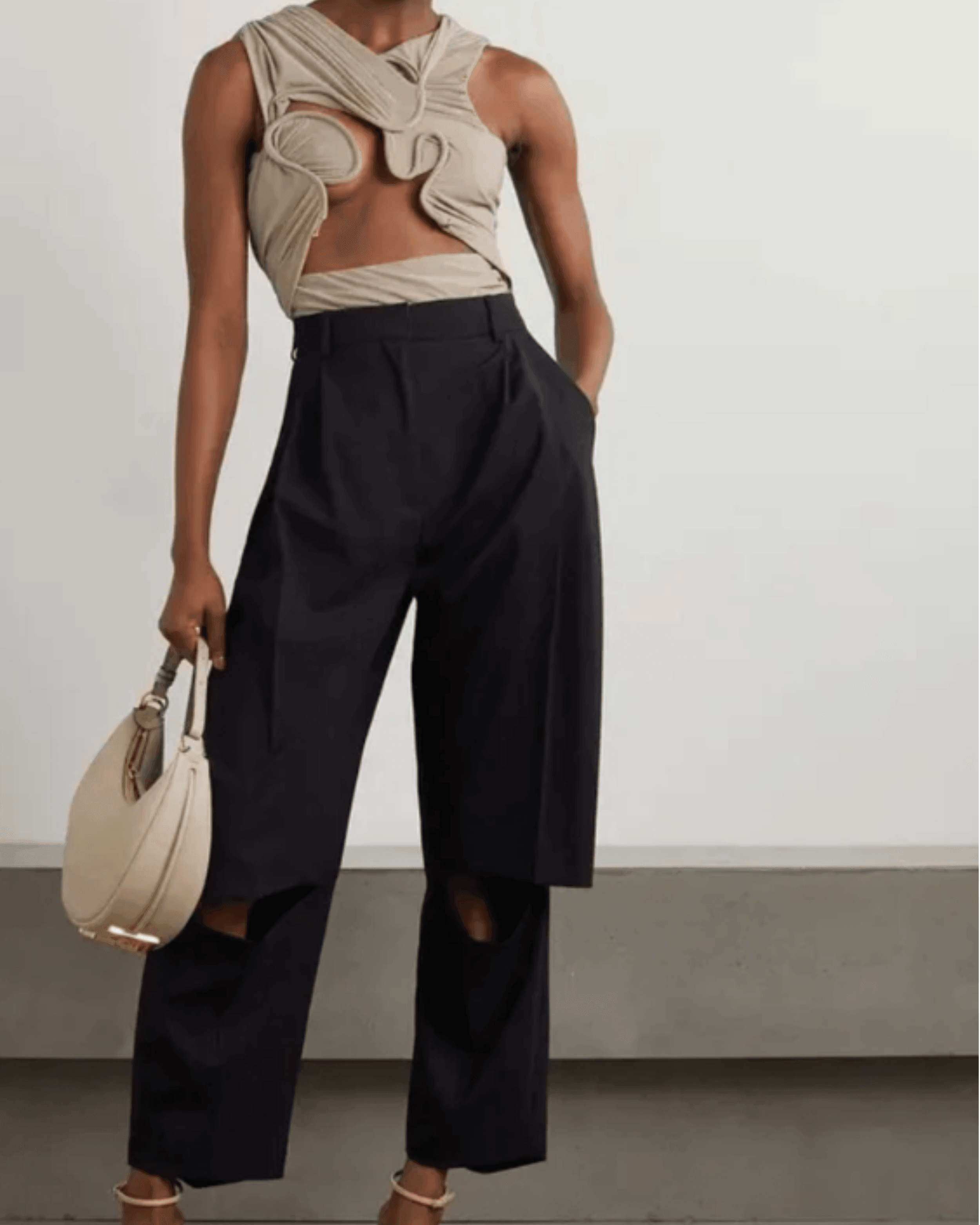 Venus Draped Cutout Stretch Jersey Top - Endless - UAE Rental and Resale for Women's Fashion