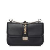 Vitello Medium Glam Lock Rockstud Flap Black - Endless - UAE Rental and Resale for Women's Fashion
