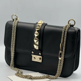 Vitello Medium Glam Lock Rockstud Flap Black - Endless - UAE Rental and Resale for Women's Fashion
