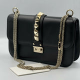 Vitello Medium Glam Lock Rockstud Flap Black - Endless - UAE Rental and Resale for Women's Fashion