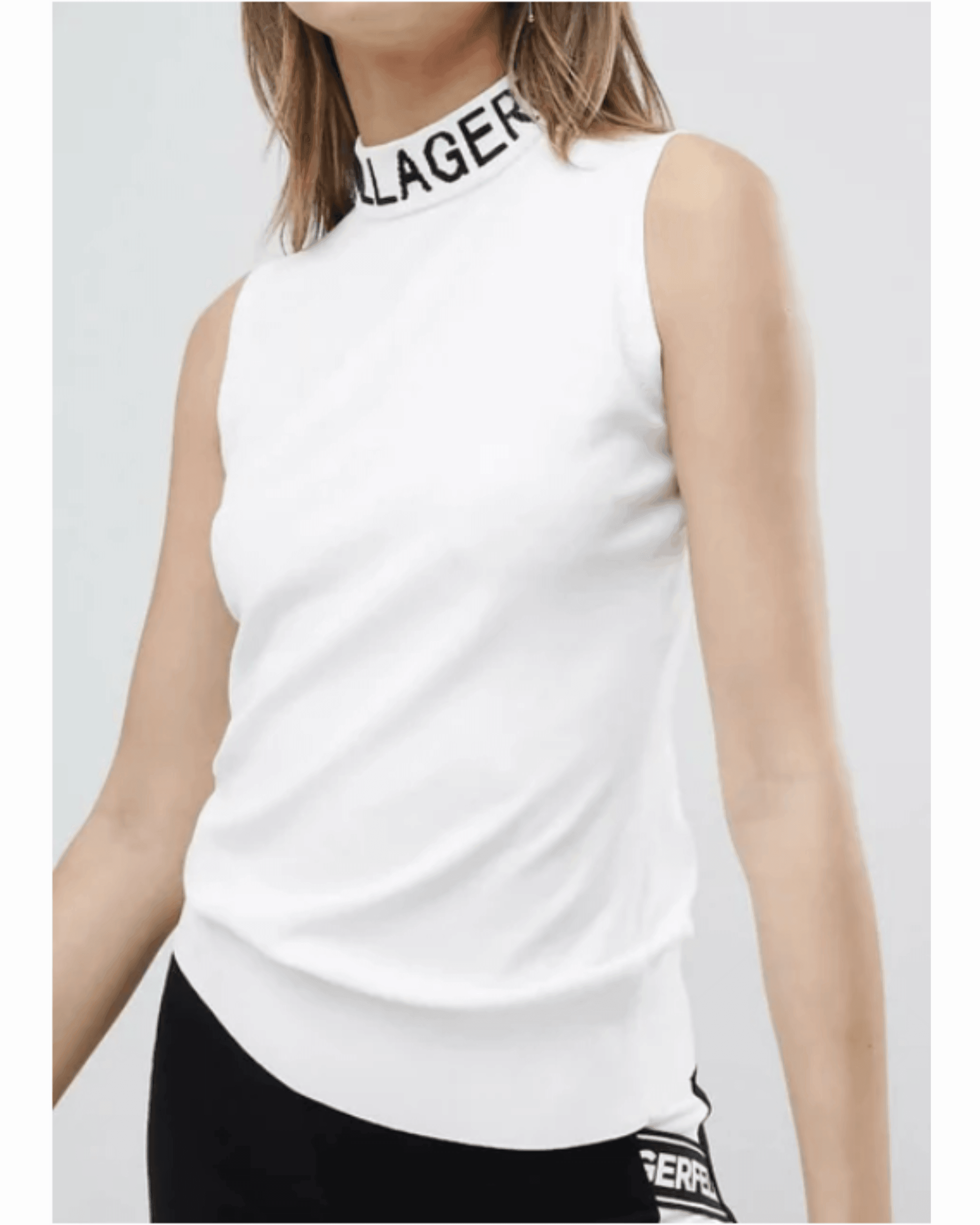 Whisper White Logo Funnel Neck Knit - Endless - UAE Rental and Resale for Women's Fashion