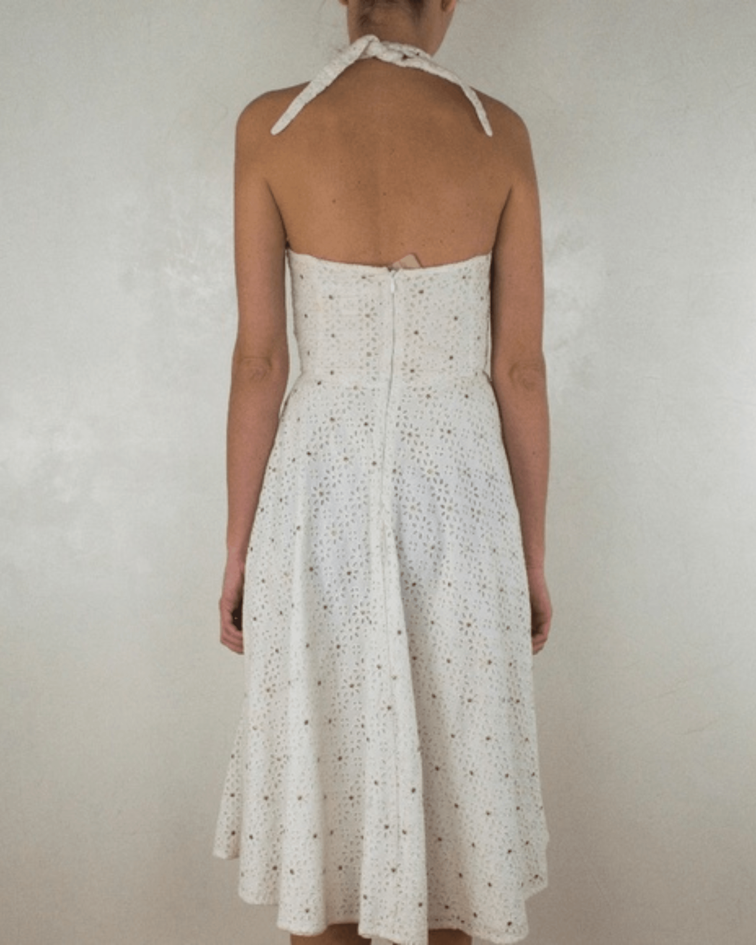 White Cotton Embroidered Midi Dress - Endless - UAE Rental and Resale for Women's Fashion