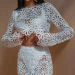 White Crochet Co-ord Set - Endless - UAE Rental and Resale for Women's Fashion