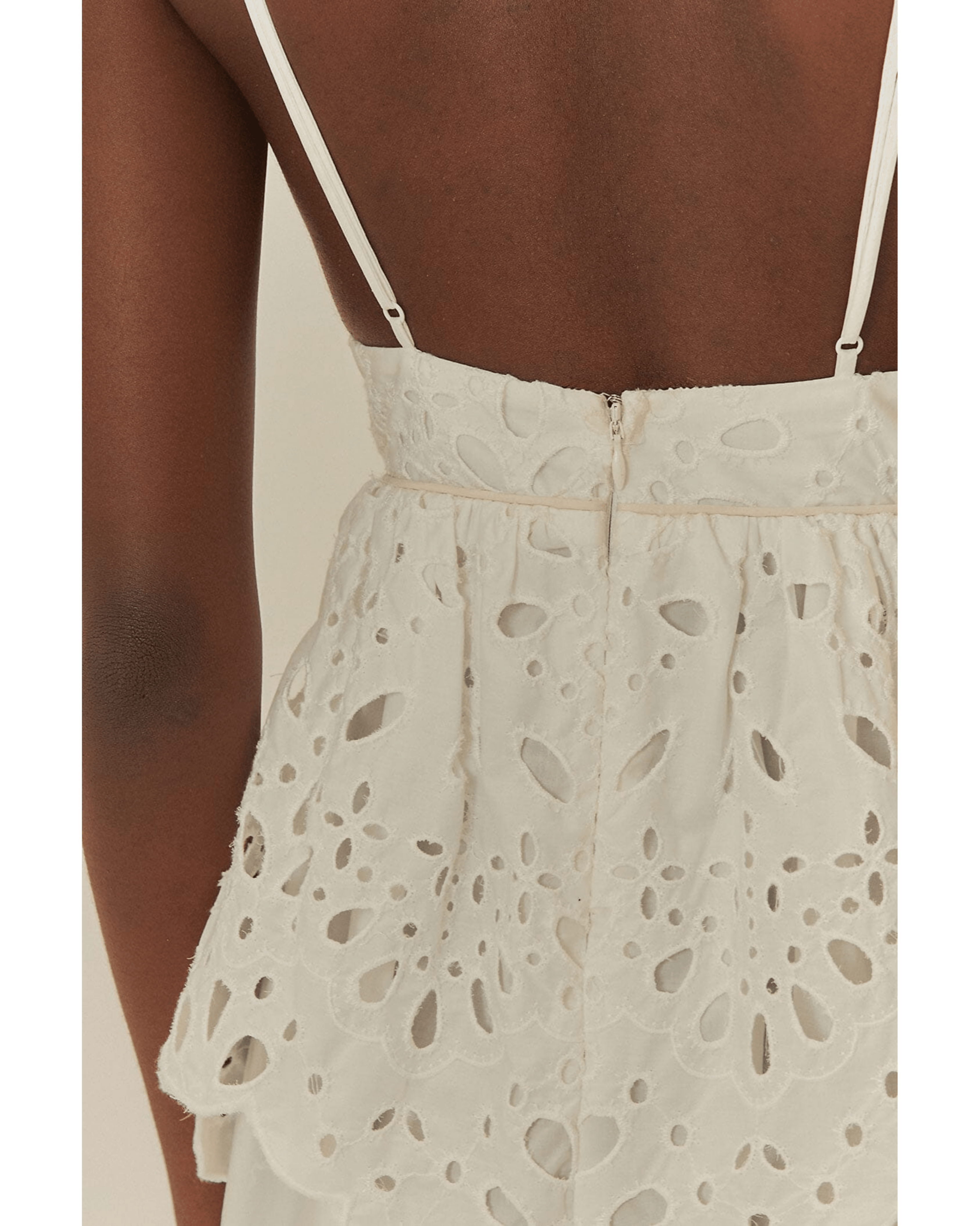 White Laise Sleeveless Dress - Endless - UAE Rental and Resale for Women's Fashion