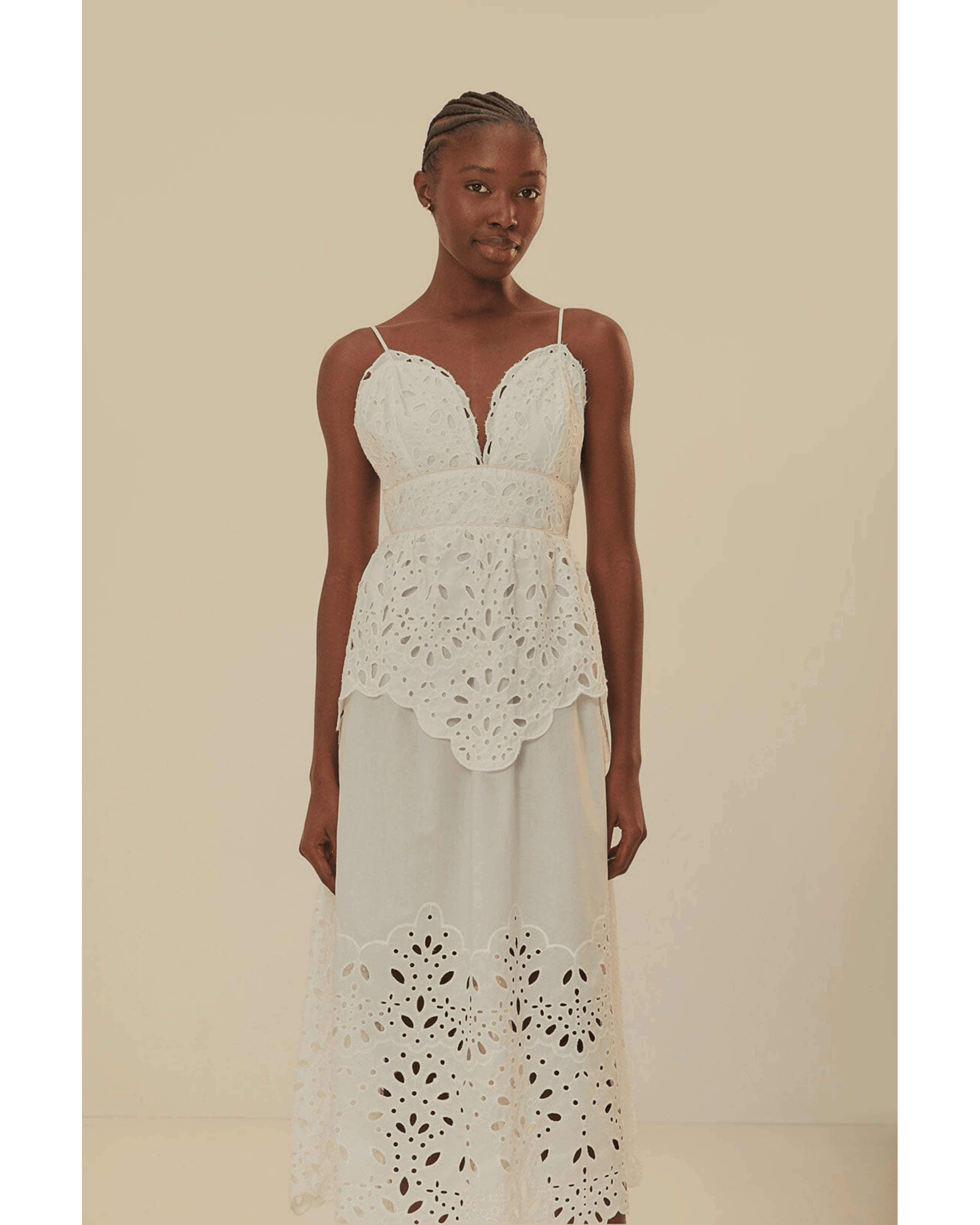 White Laise Sleeveless Dress - Endless - UAE Rental and Resale for Women's Fashion