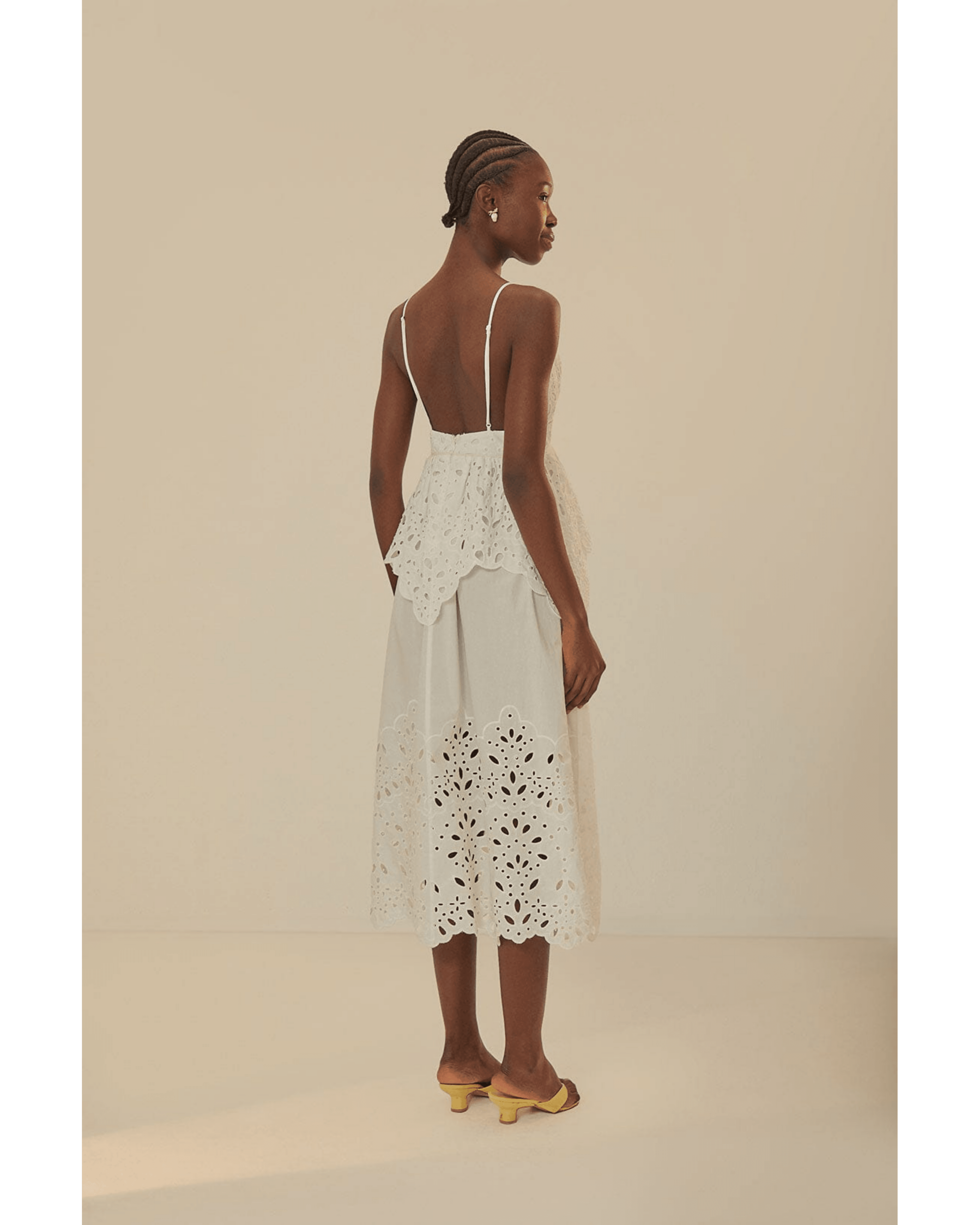 White Laise Sleeveless Dress - Endless - UAE Rental and Resale for Women's Fashion