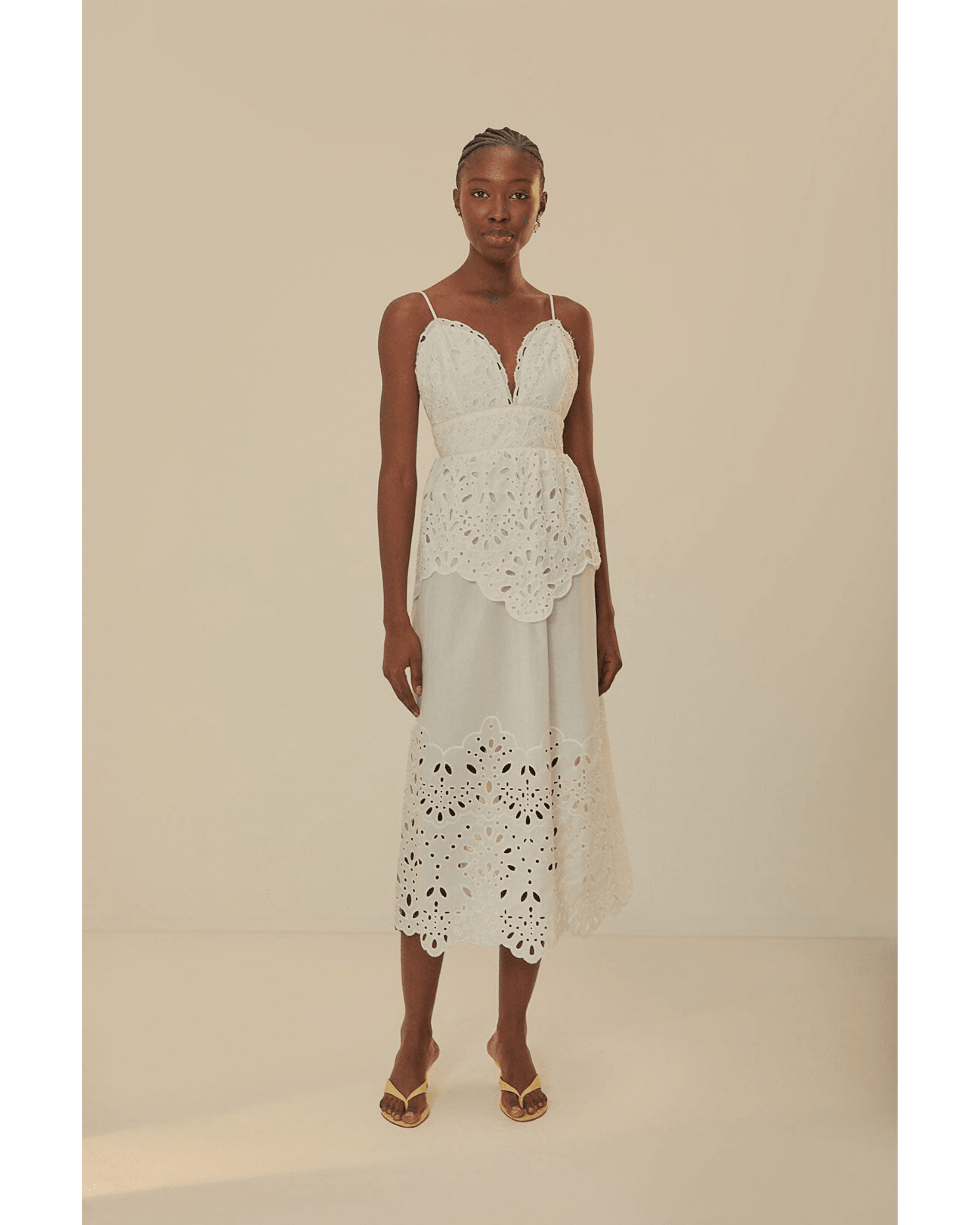 White Laise Sleeveless Dress - Endless - UAE Rental and Resale for Women's Fashion