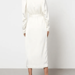 White Satin Wrap Midi Dress - Endless - UAE Rental and Resale for Women's Fashion