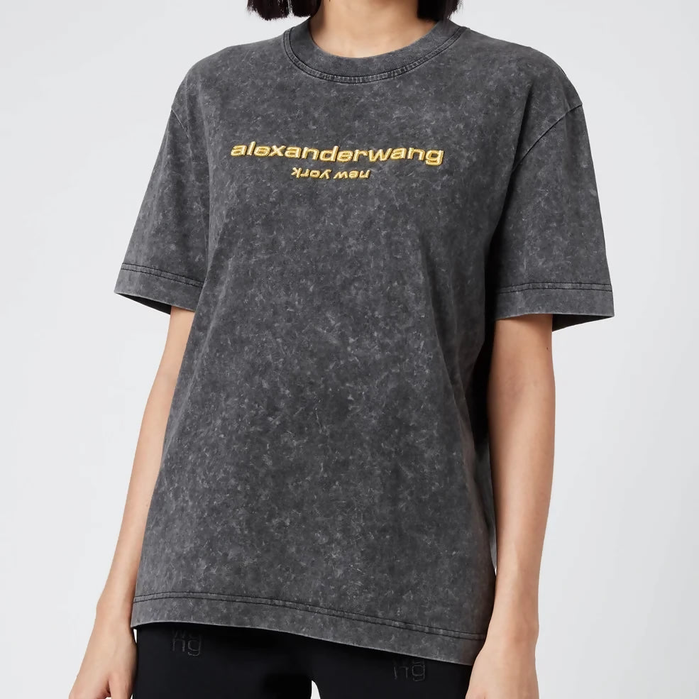Women's Acid Wash Embroidered T-shirt - Endless - UAE Rental and Resale for Women's Fashion