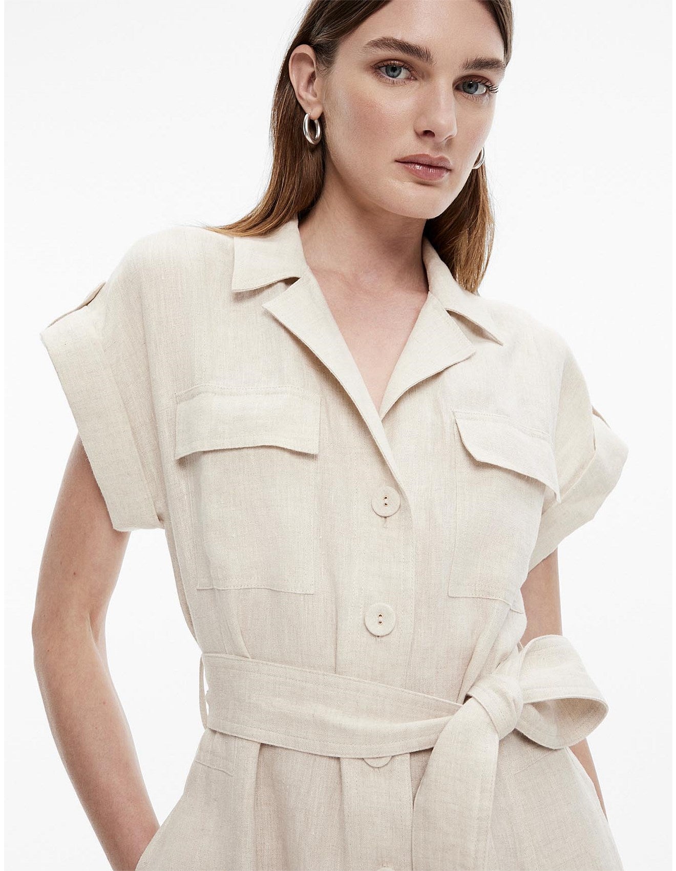 Yarn Dye Linen Utility Shirt Dress - Endless - UAE Rental and Resale for Women's Fashion