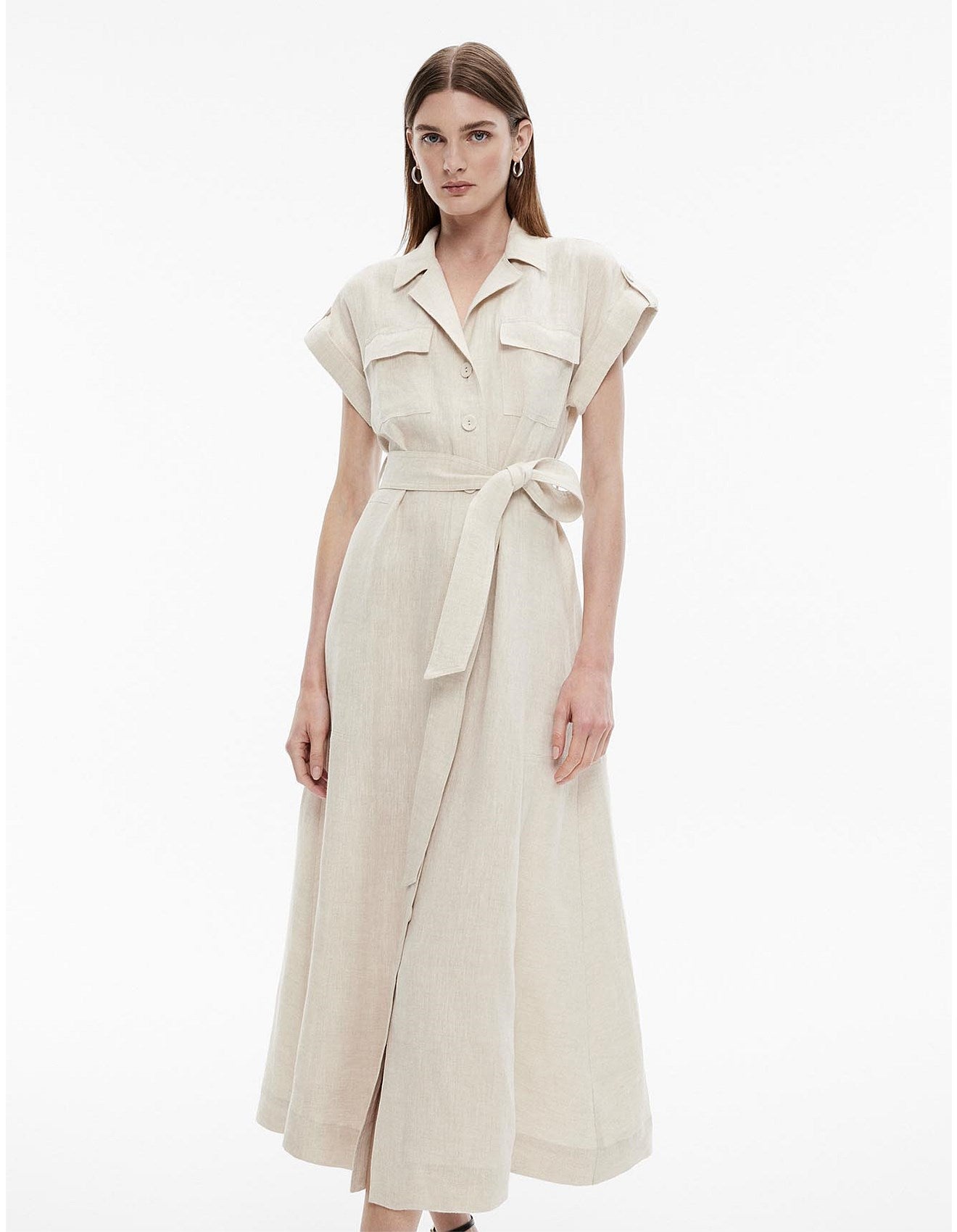 Yarn Dye Linen Utility Shirt Dress - Endless - UAE Rental and Resale for Women's Fashion