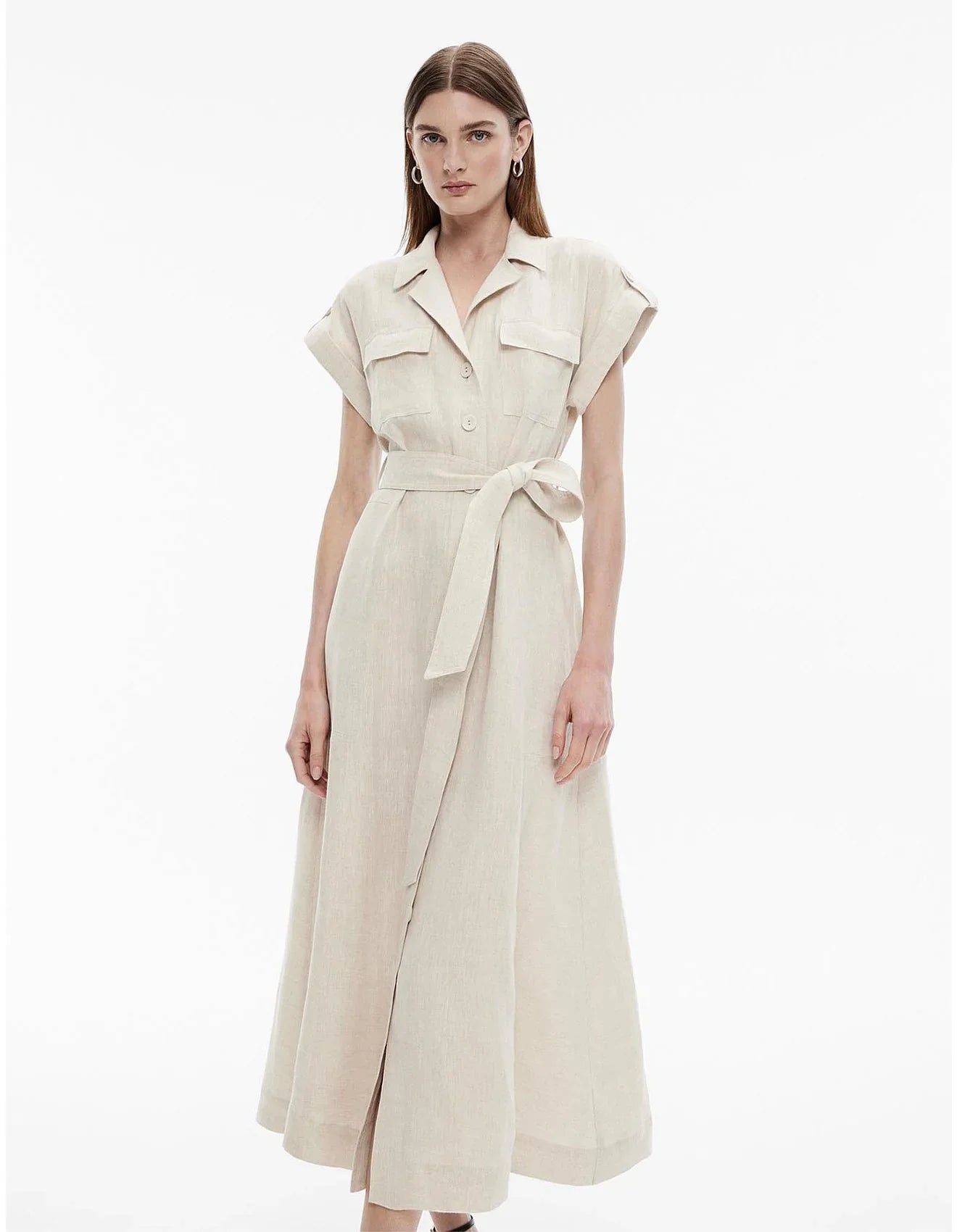 Yarn Dye Linen Utility Shirt Dress - Endless - UAE Rental and Resale for Women's Fashion