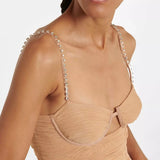 Embellished ruched midi dress