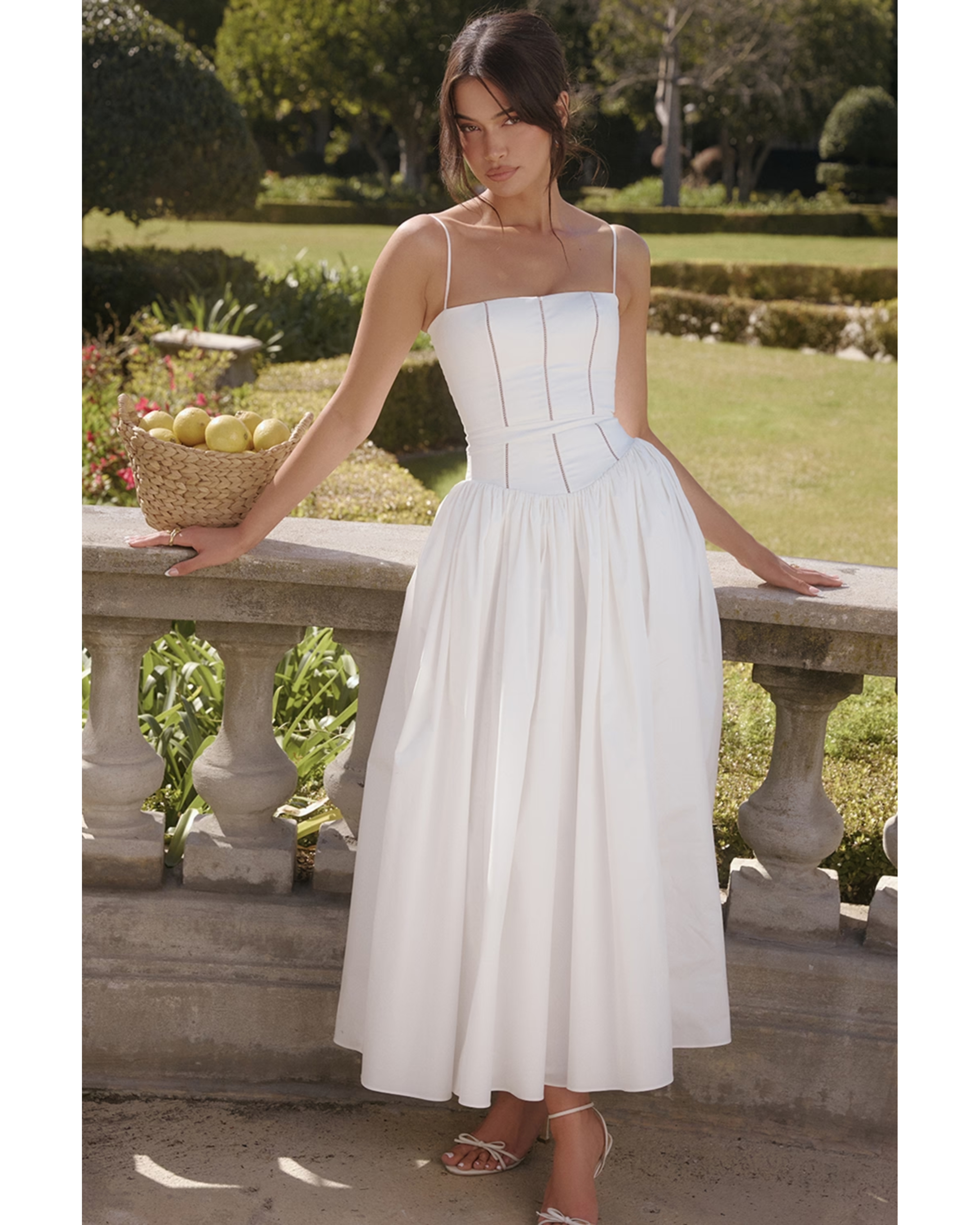 Ysabella White Cotton Maxi Sundress - Endless - UAE Rental and Resale for Women's Fashion