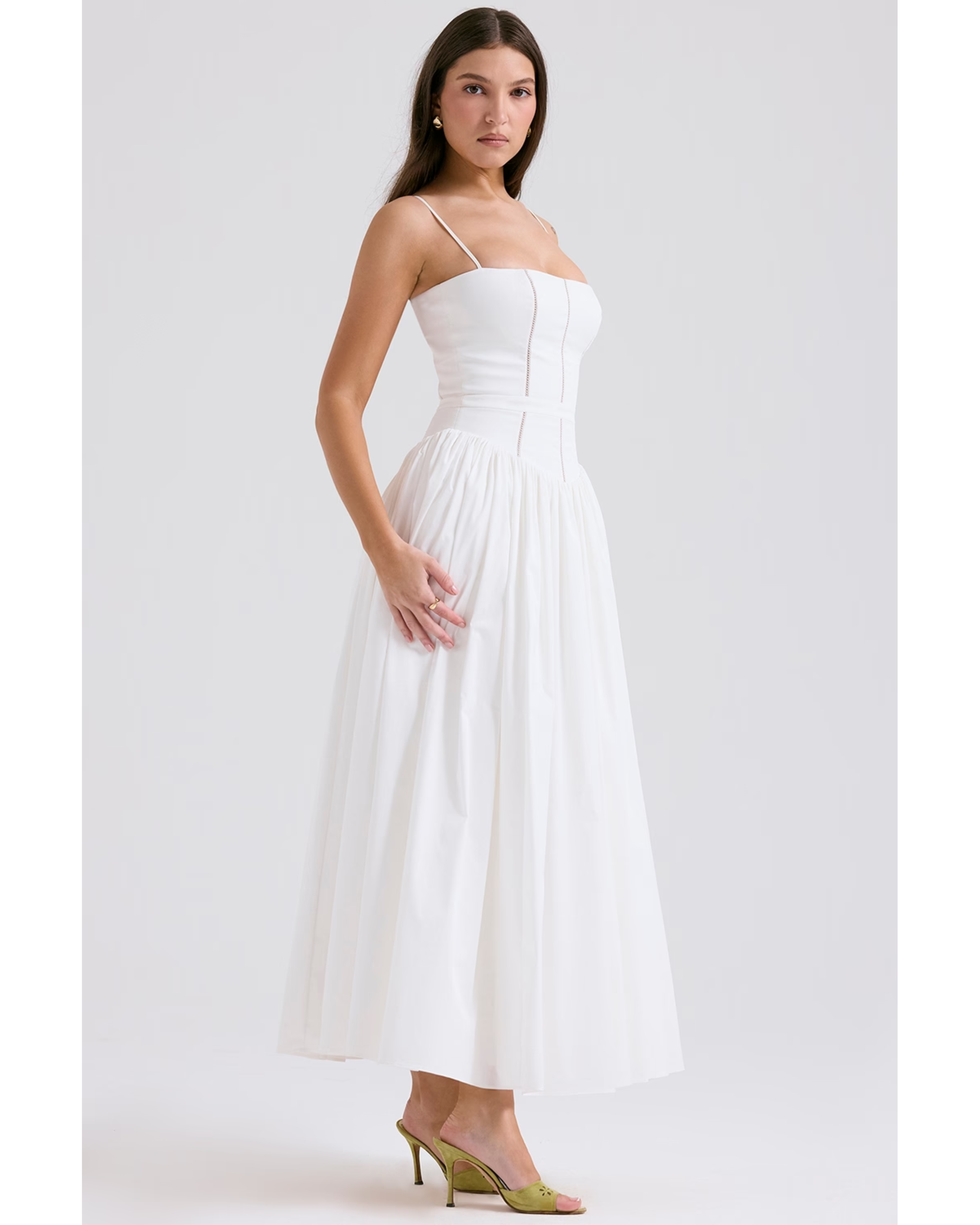 Ysabella White Cotton Maxi Sundress - Endless - UAE Rental and Resale for Women's Fashion
