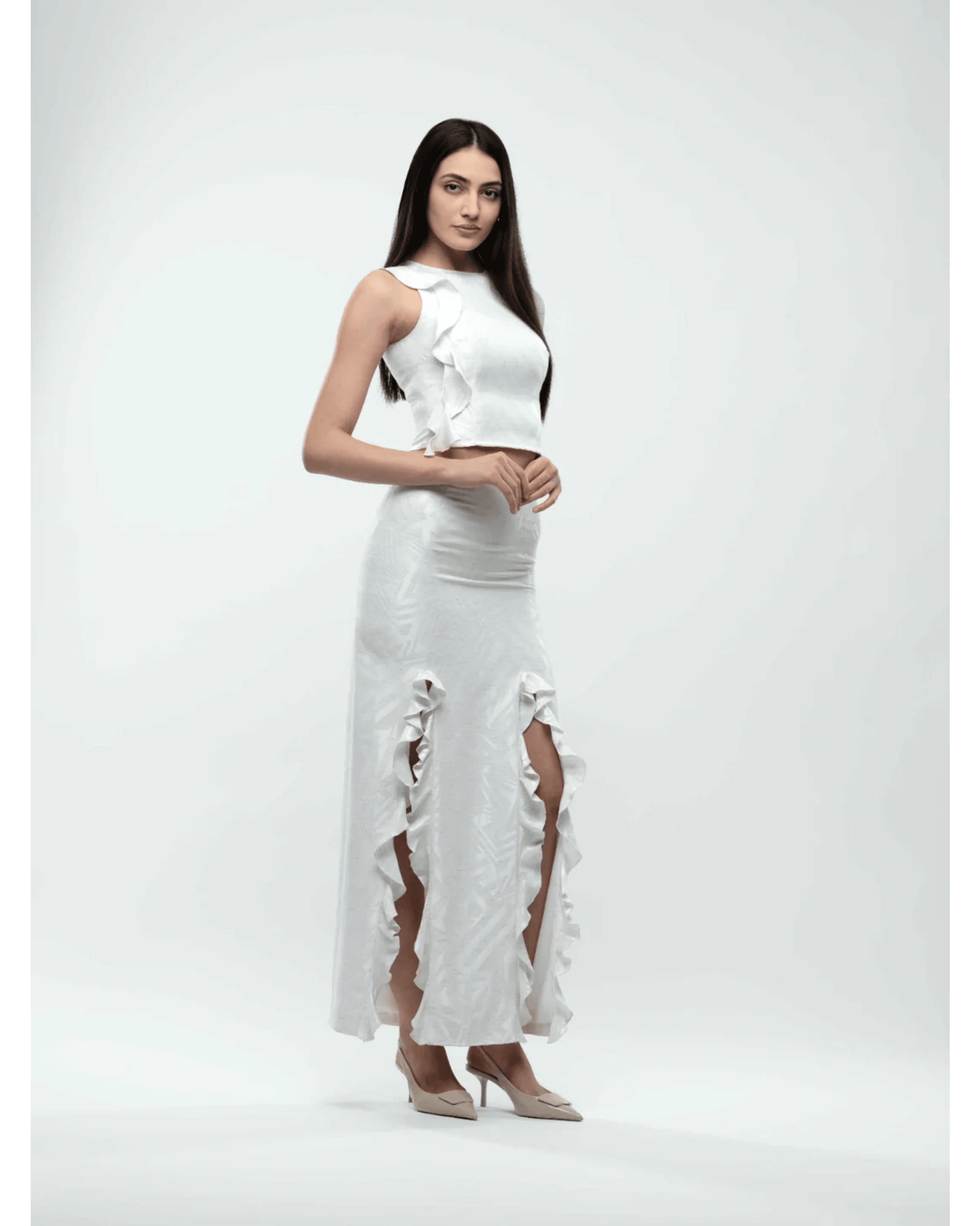 Zara White Co-ord Set - Endless - UAE Rental and Resale for Women's Fashion