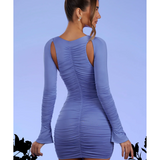 Zurich Low Plunge Ruched Mini Dress - Endless - UAE Rental and Resale for Women's Fashion