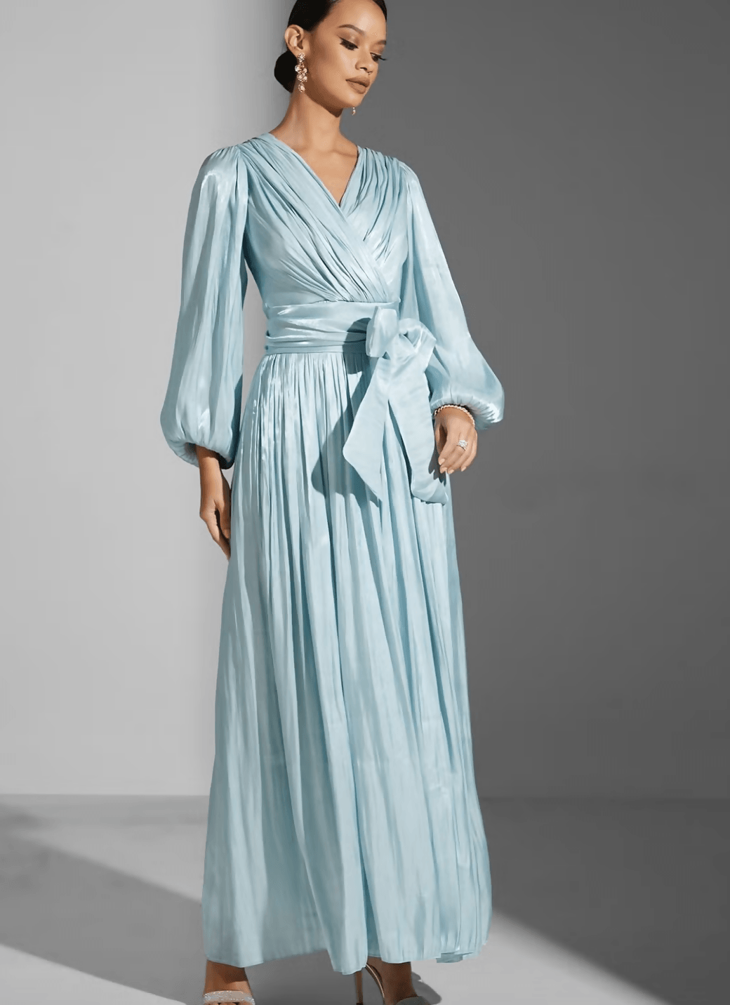 Belted Wrap Effect Midi Dress - Endless