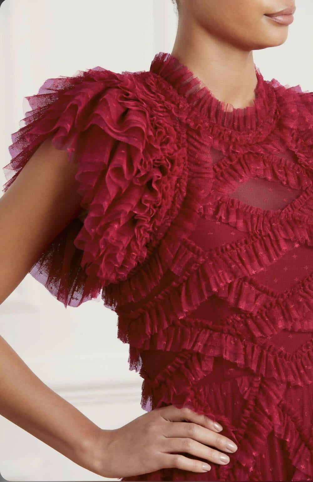 Genevieve Ruffle Gown Dress - Endless - UAE Rental and Resale for Women's Fashion