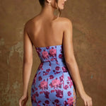 Kadriye Bandeau Mini Dress In Periwinkle Print - Endless - UAE Rental and Resale for Women's Fashion