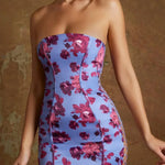 Kadriye Bandeau Mini Dress In Periwinkle Print - Endless - UAE Rental and Resale for Women's Fashion