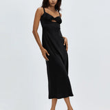 Kelsie Satin Cut Out Slip Dress - Endless - UAE Rental and Resale for Women's Fashion