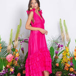 Maggie Dress in Cotton Silk Fuschia - Endless - UAE Rental and Resale for Women's Fashion