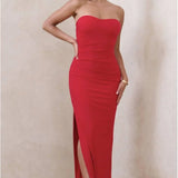 Manon Red Sweetheart Bandeau Maxi Dress - Endless - UAE Rental and Resale for Women's Fashion