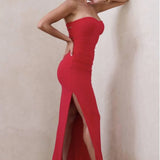 Manon Red Sweetheart Bandeau Maxi Dress - Endless - UAE Rental and Resale for Women's Fashion