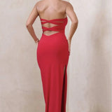 Manon Red Sweetheart Bandeau Maxi Dress - Endless - UAE Rental and Resale for Women's Fashion