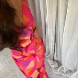Picasso Printed Maxi Dress & Headscarf - Endless - UAE Rental and Resale for Women's Fashion