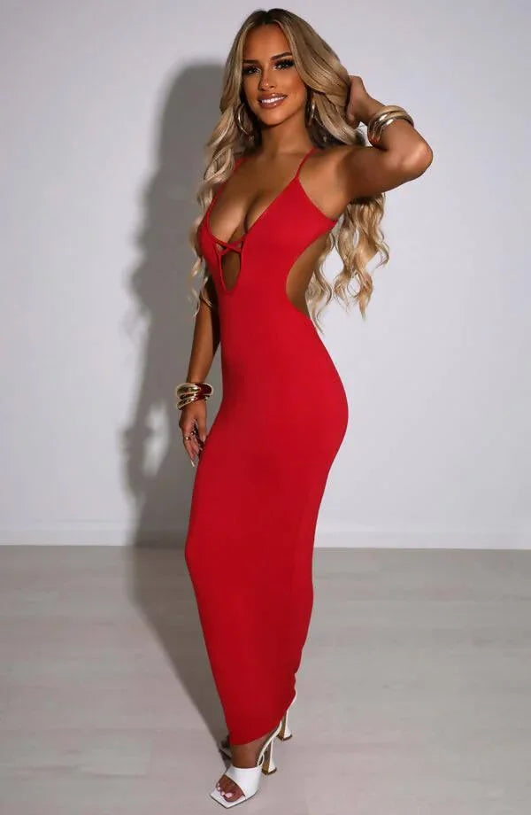 Red Backless Maxi Dress - Endless - UAE Rental and Resale for Women's Fashion