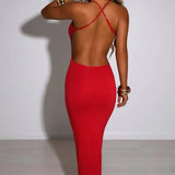 Red Backless Maxi Dress - Endless - UAE Rental and Resale for Women's Fashion