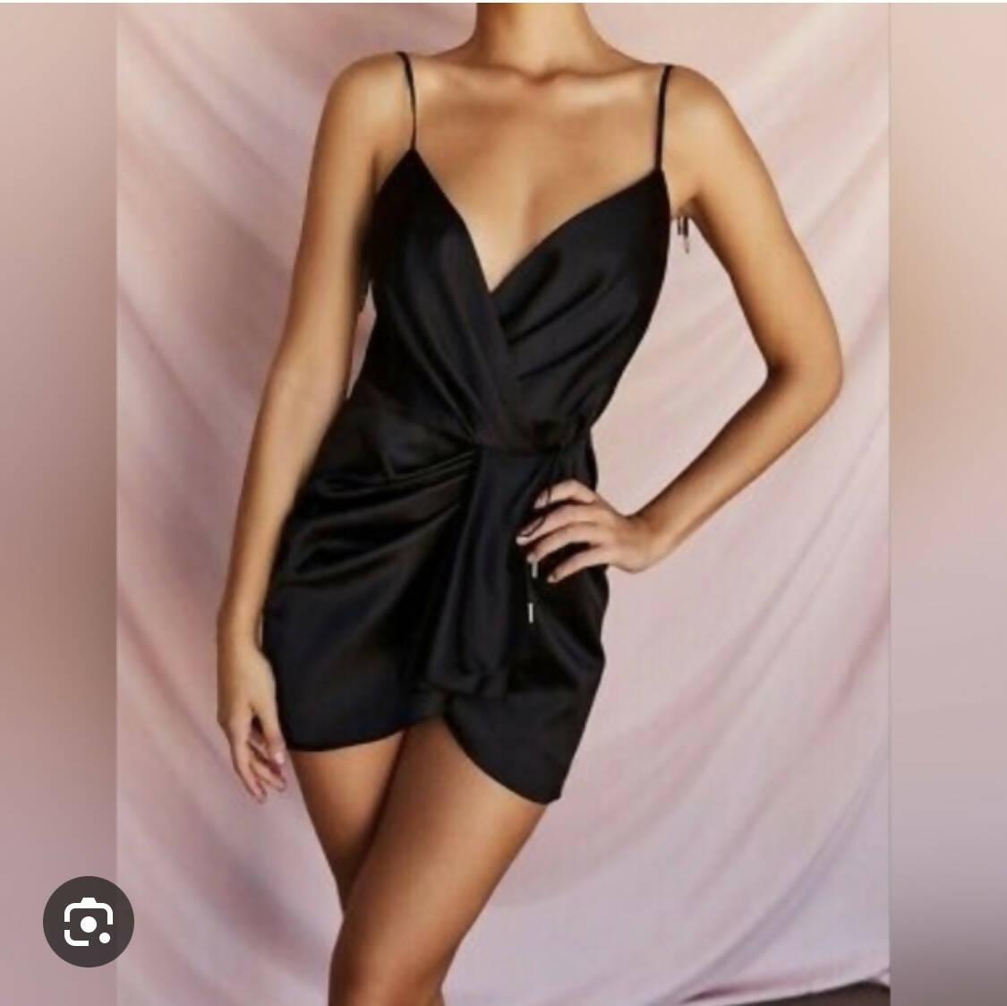 Satin Wrap Mini Dress - Endless - UAE Rental and Resale for Women's Fashion