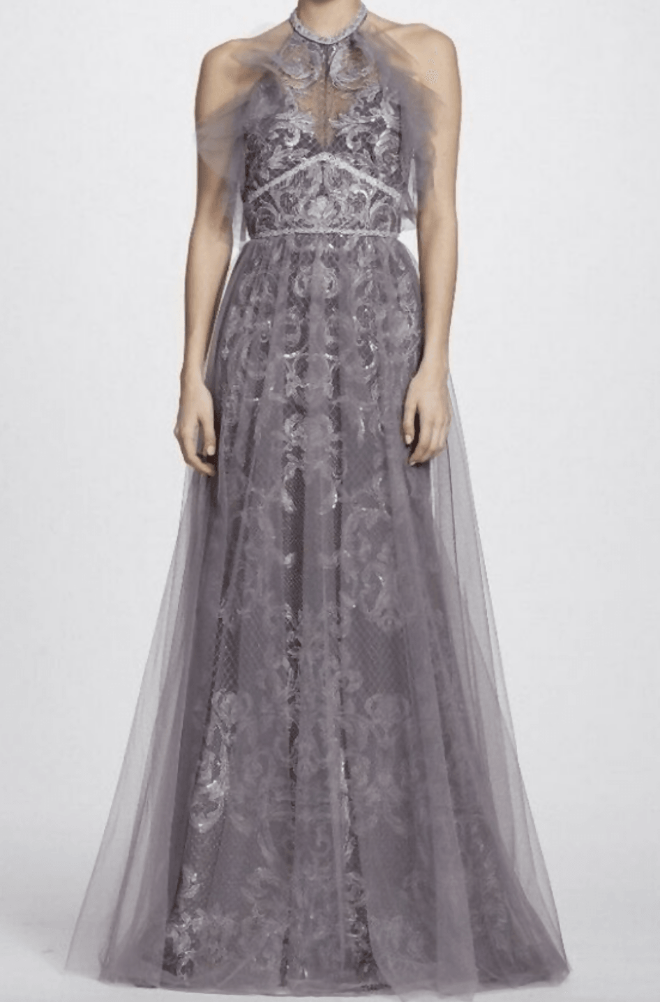 Tulle Halter Embellished Evening Gown - Endless