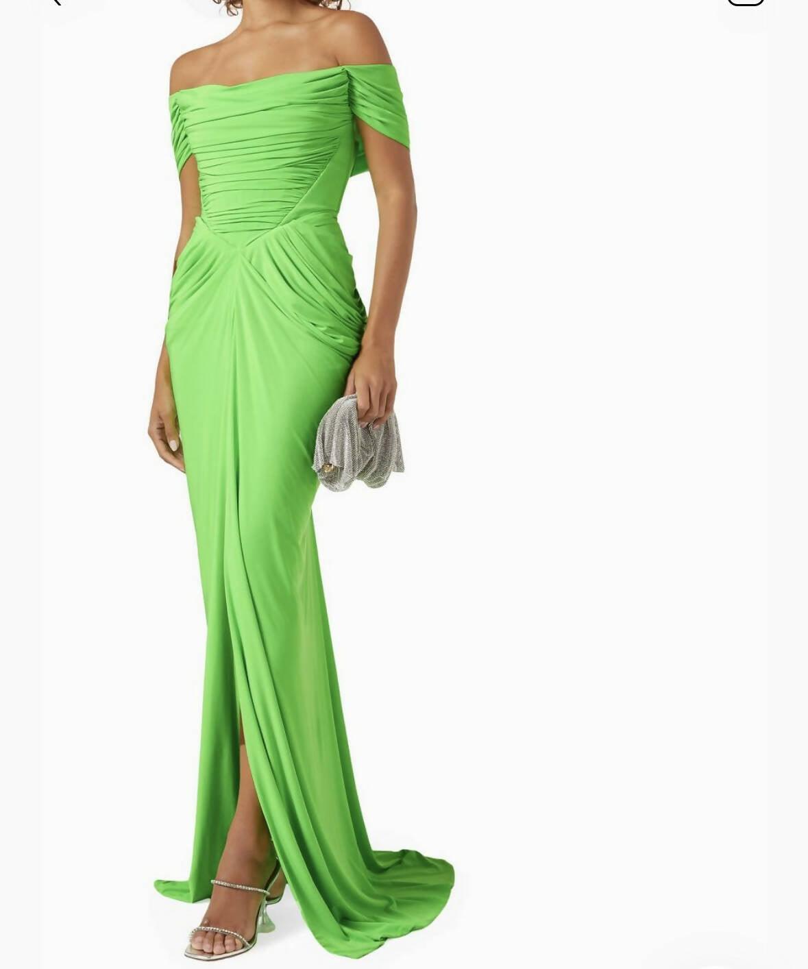 Vibrant Green Evening Gown Dress - Endless - UAE Rental and Resale for Women's Fashion