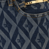 Diamond-print Skinny Jeans